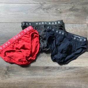 Hugo Boss Briefs Red Charcoal Navy - Set of 3